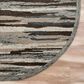L&R Resources Sinuous Distressed Cabin Camouflage 4" Round Gray, Brown and Tan Area Rug, , large