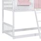 Hearth and Haven Twin over Twin House Bunk Bed with Roof in Pink and White, , large