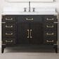 Lexora Home Laurel 48" Single Bathroom Vanity in Black Oak with White Carrara Marble Top and Rectangular Sink, , large