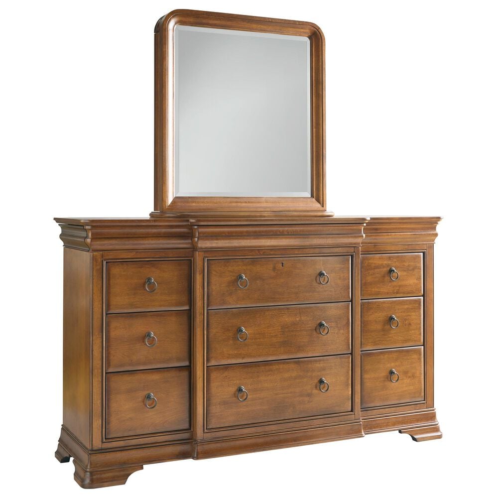 Universal Furniture New Lou 4-Piece Queen Sleigh Bedroom Set in Cognac, , large