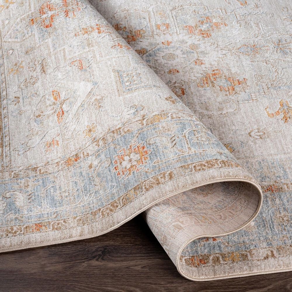 Surya Avant Garde AVT-2316 2&#39;7&quot; x 7&#39;3&quot; Orange, Blue and Beige Runner, , large