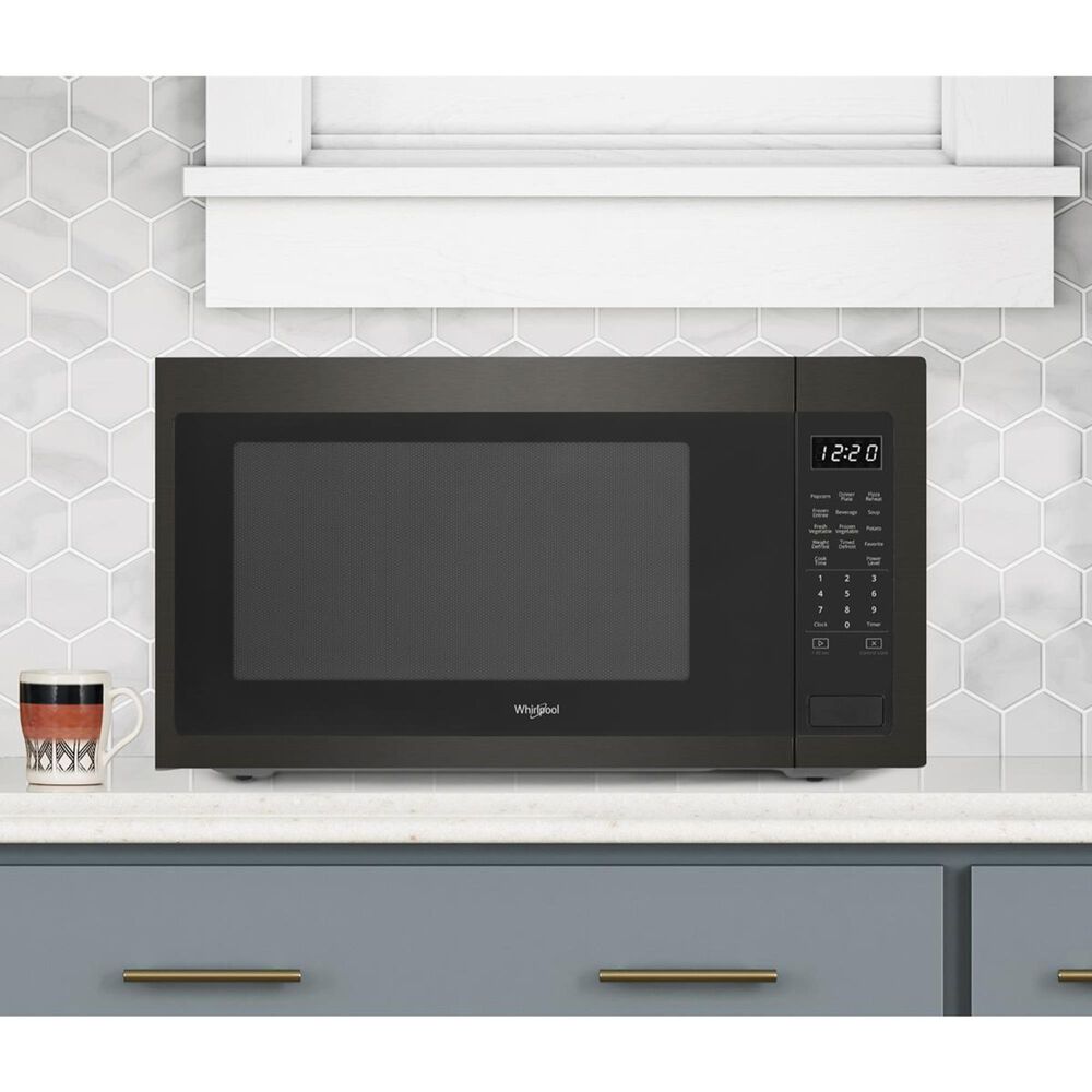 Whirlpool 2.2 Cu. Ft. Countertop Microwave in Black Stainless Steel Whirlpool Microwave Countertop Stainless Steel