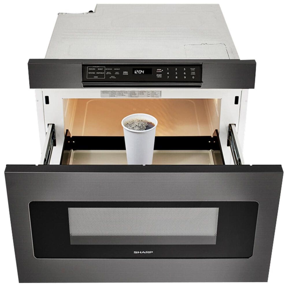 Sharp 24" Flat Panel Microwave Drawer in Black Stainless, , large