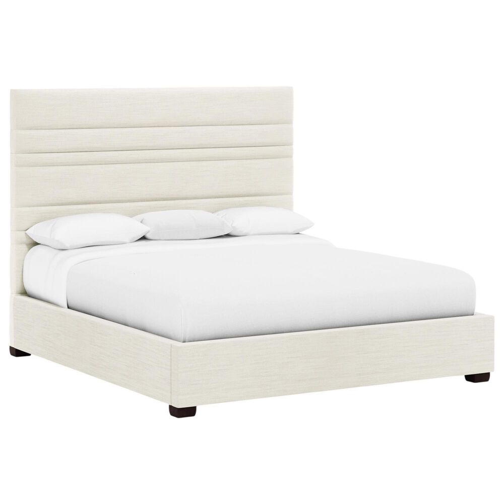Bernhardt Murray Queen Upholstered Panel Bed in White and Cream, , large