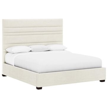 Bernhardt Murray Queen Upholstered Panel Bed in White and Cream, , large
