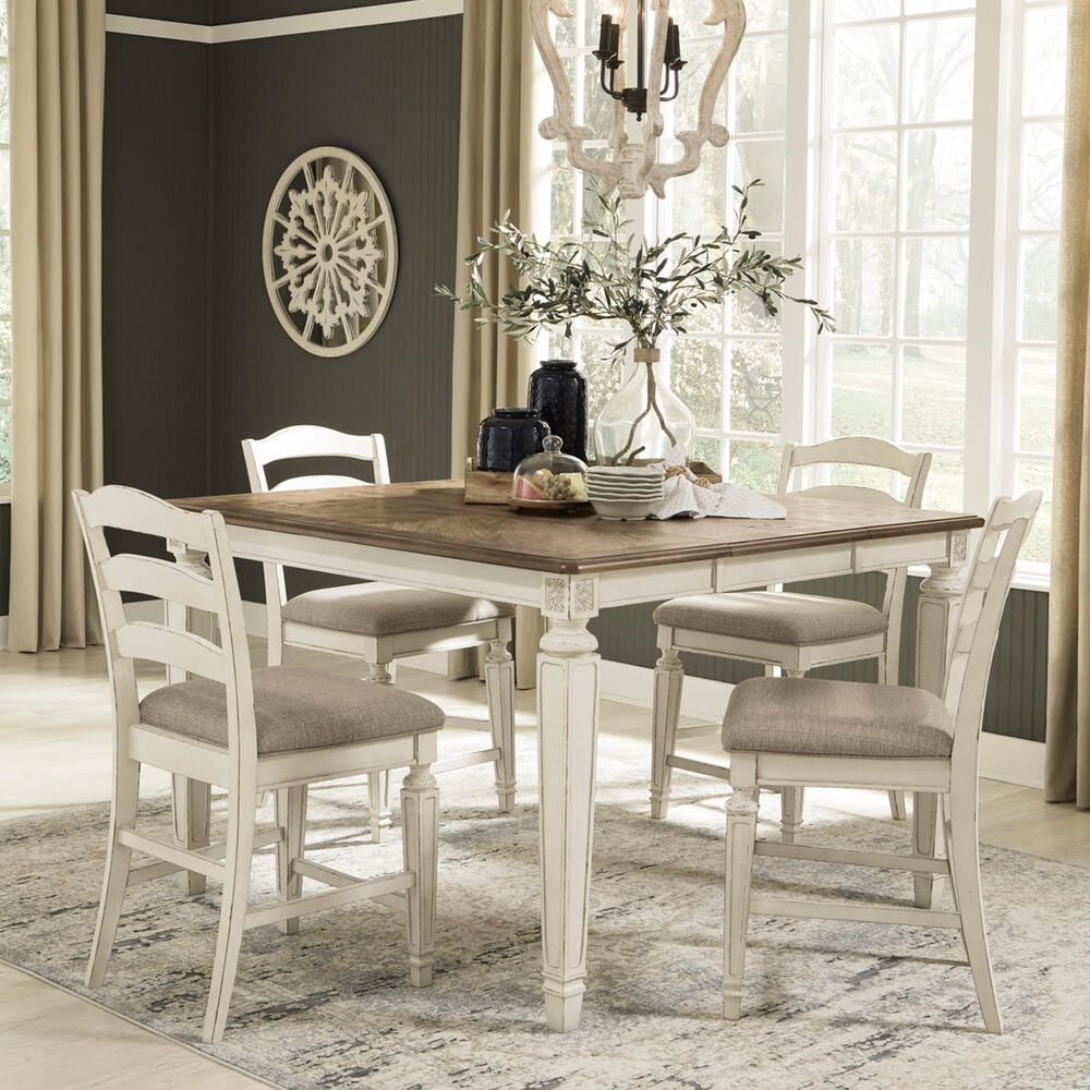 Ashley Realyn Counter Stool Set of 2 in Chipped White, , large