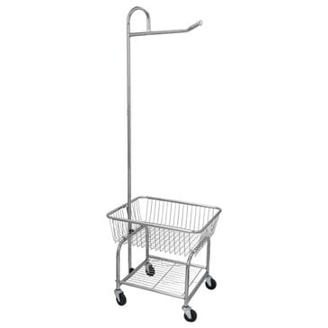 Household Essentials Rolling Laundry Cart with Basket in Silver, , large