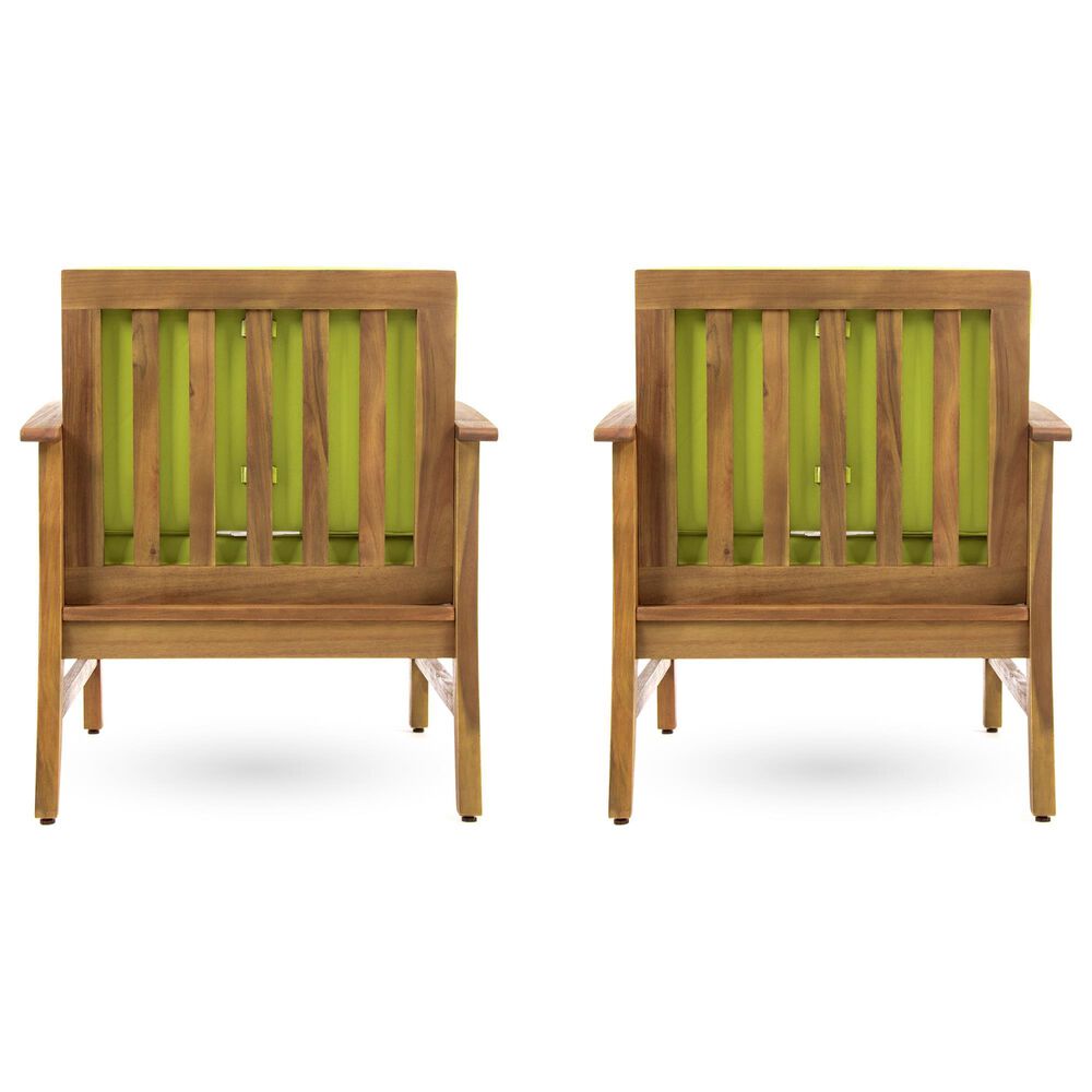 Hearth and Haven Perla Outdoor Club Chair with Cushions in Green (Set of 2), , large