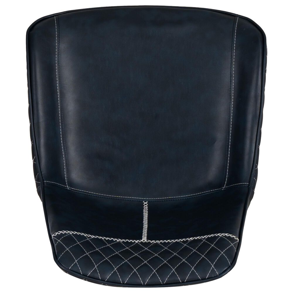 Linon Home Decor Elder 24" Counter Stool with Navy Cushion in Black, , large