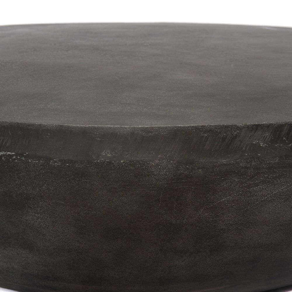 Four Hands Marlow Basil Round Coffee Table in Aged Grey, , large
