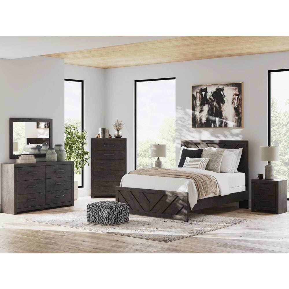 Ashley Prendonea 5-Piece Queen Bedroom Set in Dark Charcoal, , large