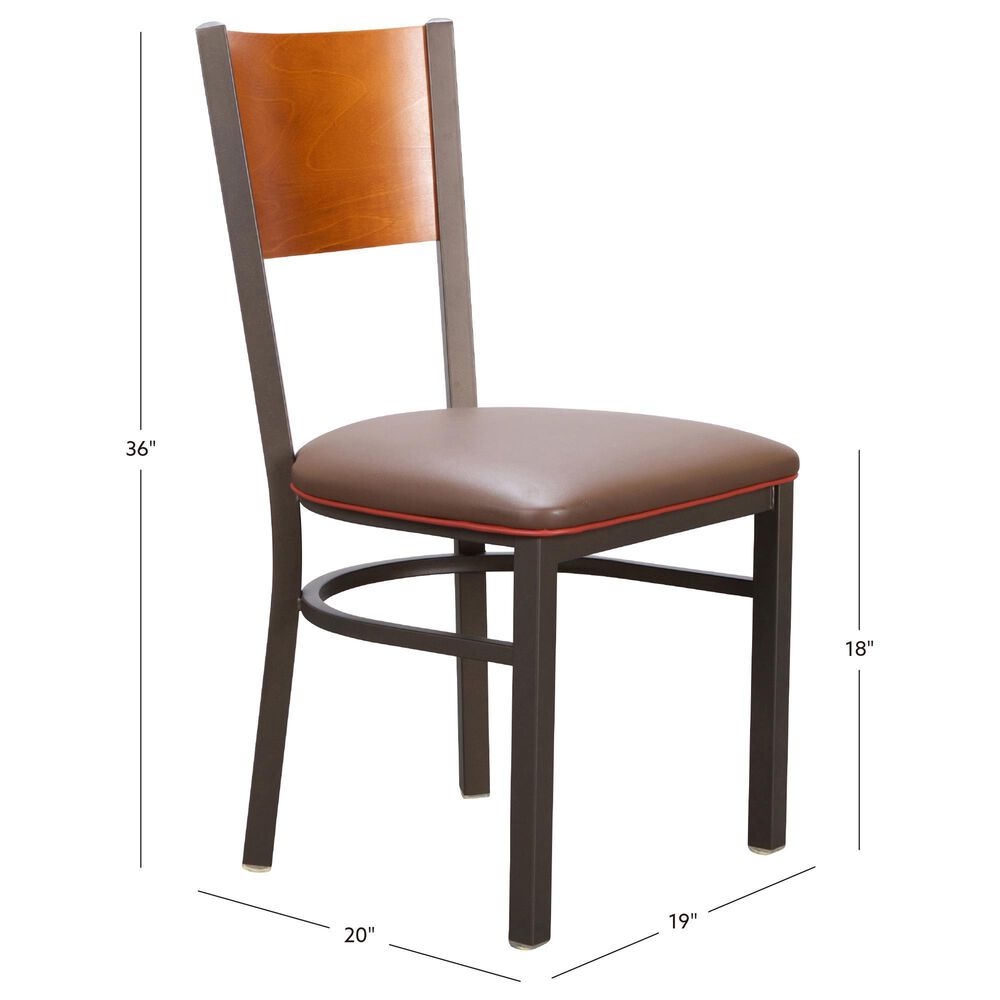 Linon Home Decor Elmer Side Chair in Brown and Medium Oak (Set of 2), , large