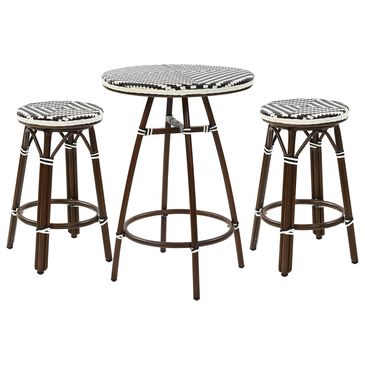 Furniture of America Prado 3-Piece Patio Bistro Set in Brown and Ivory, , large