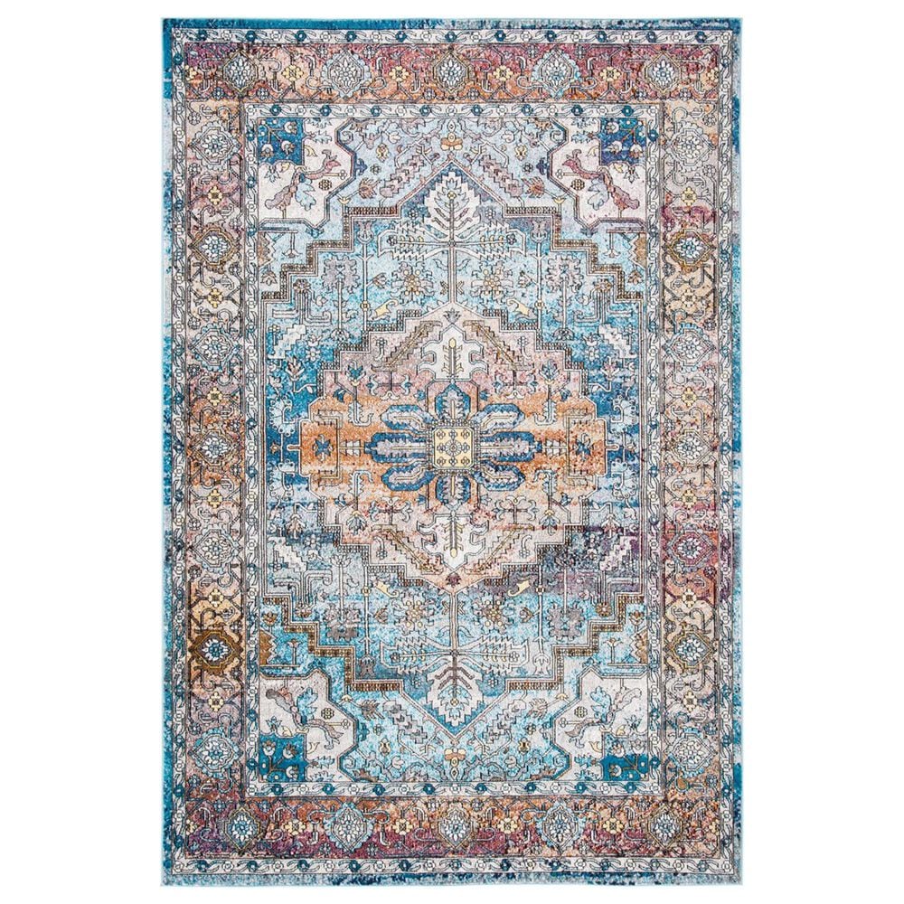 Safavieh Aria 2" x 8" Turquoise and Light Orange Runner, , large