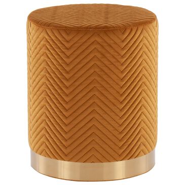 Lumisource Marla Ottoman in Gold Velvet, , large