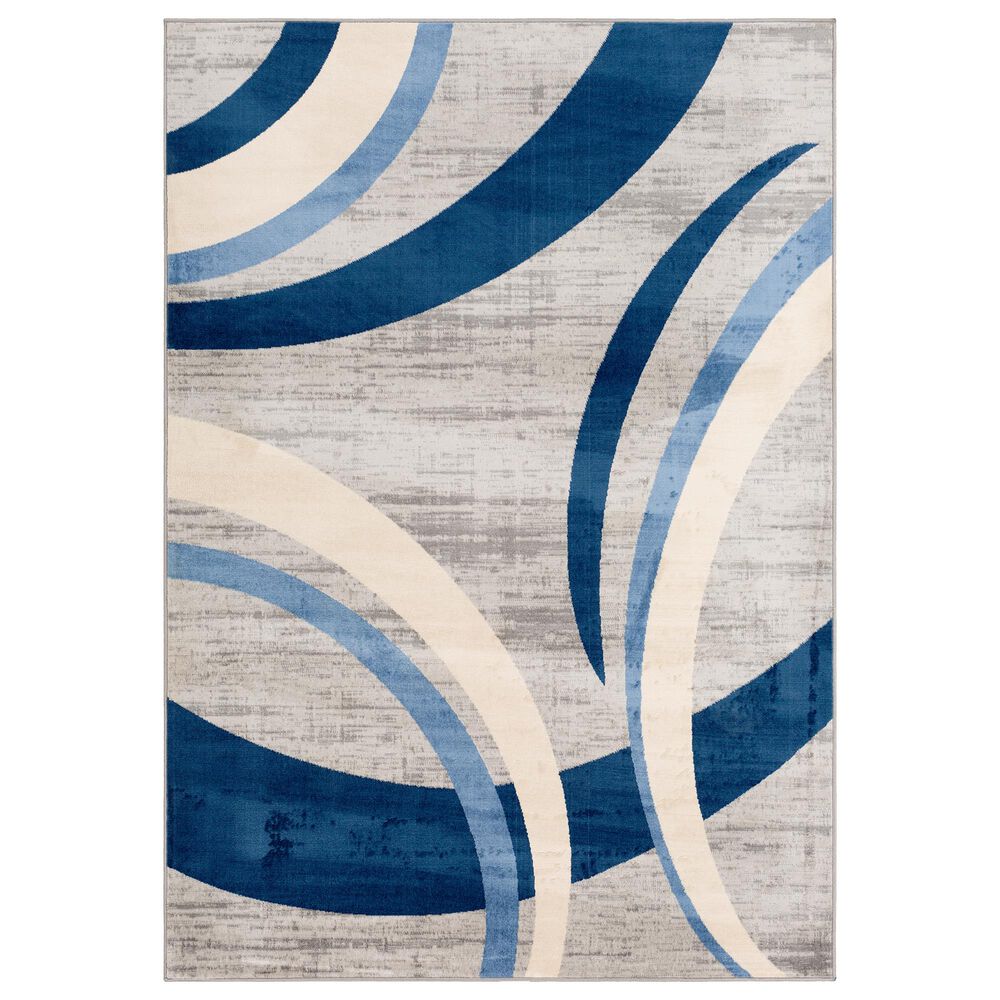 Surya Monaco MOC-2320 2" x 3" Navy, Silver Gray and Cream Scatter Rug, , large