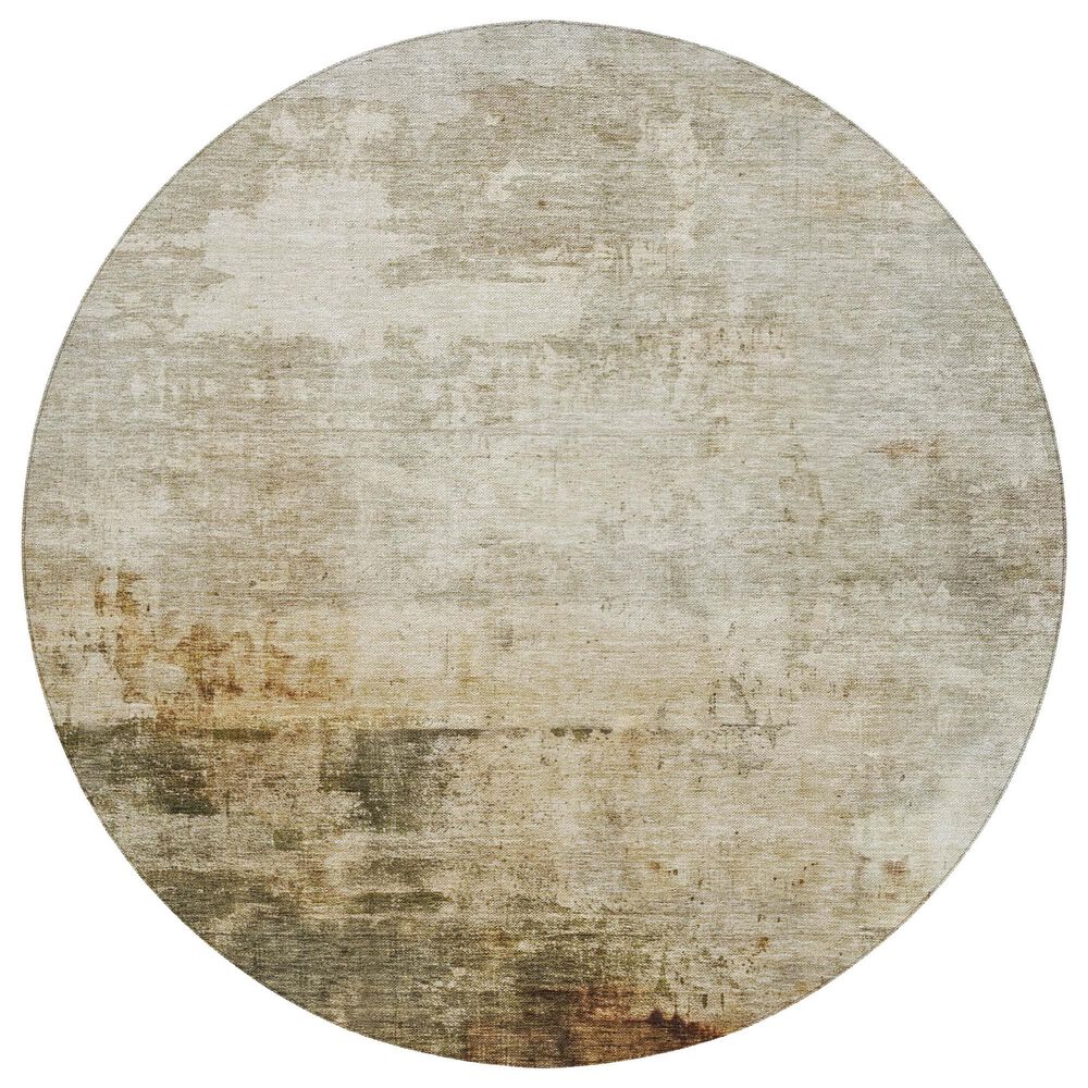 Dalyn Rug Company Nouveau NV1 8" Round Linen Indoor/Outdoor Area Rug, , large