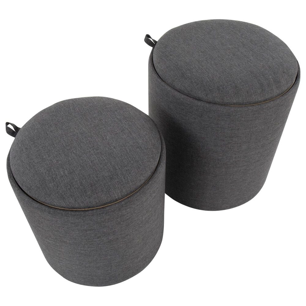 Lumisource Tray 2-Piece Nesting Ottoman Set in Charcoal, , large