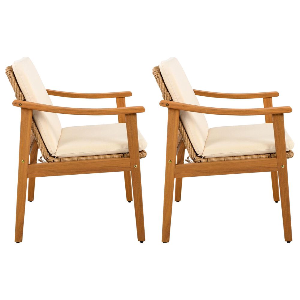 Hearth and Haven Outdoor Dining Chair in Beige (Set of 2), , large
