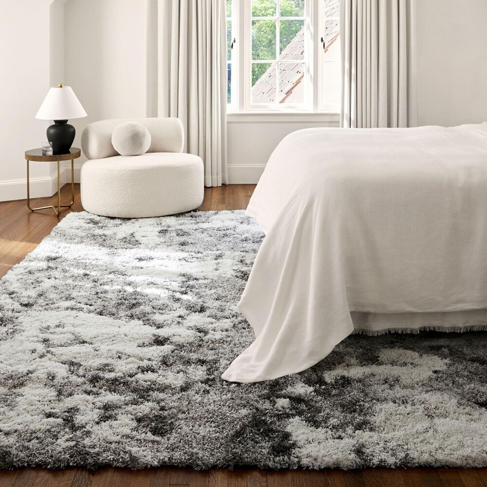 Surya Alta Shag 5&#39;3&quot; x 7&#39; Off-White, Light Gray, Medium Gray and Gray Area Rug, , large