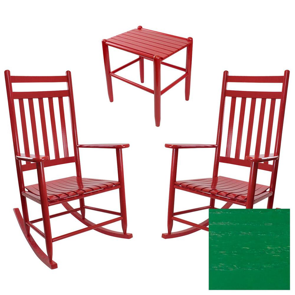 Lakeside Penrose 3-Piece Rocking Chair Set in Woodleaf Green, , large
