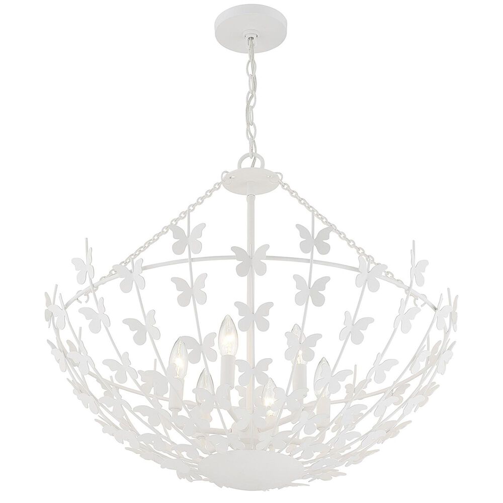 Savoy House Birch 6 Light Pendant in Bisque White, , large