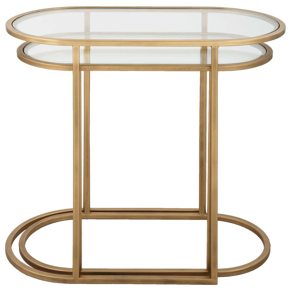 Uttermost 2-Piece Nesting Table Set in Brushed Brass, , large