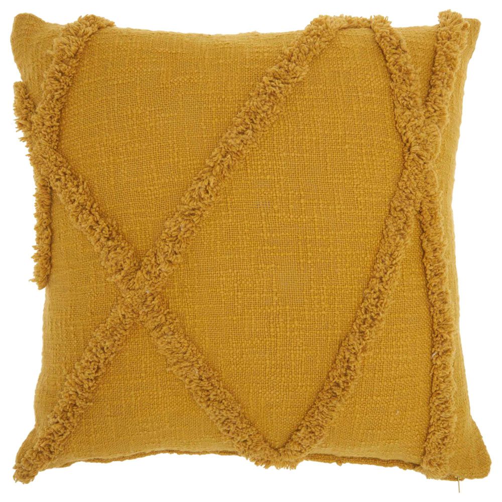 Nourison Life Styles 18" x 18" Throw Pillow in Mustard, , large