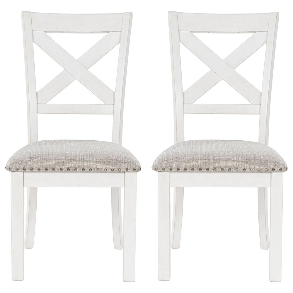 Ashley Robbinsdale Dining Chair Set of 2 in Antique White, , large