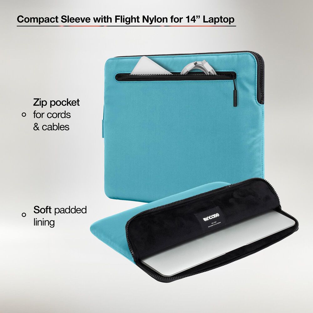 Incase Compact Sleeve with Flight Nylon for 14&quot; MacBook Pro in Blue Lagoon, , large