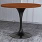 Leisuremod LeisureMod Verve Collection 36 Round Dining Table, Black Base with Cognac Brown MDF Top, , large