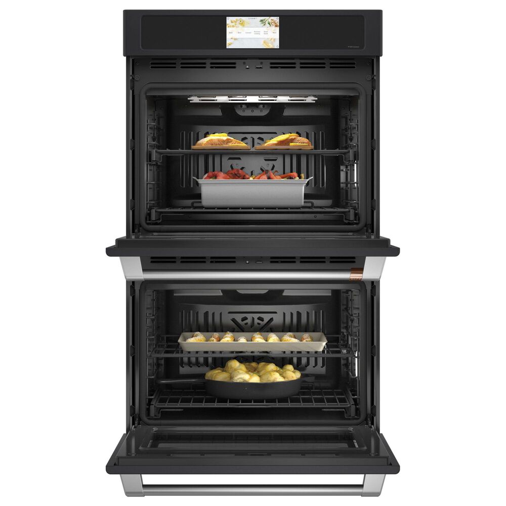 Cafe 2-Piece Kitchen Package with Matte Black 30" Smart Built-In Convection Double Wall Oven and Stainless Steel 36" Electric Cooktop, , large