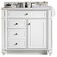 James Martin Vanities Bristol 36" Single Bathroom Vanity in Bright White with 3 cm Eternal Jasmine Pearl Quartz Top and Rectangular Sink, , large