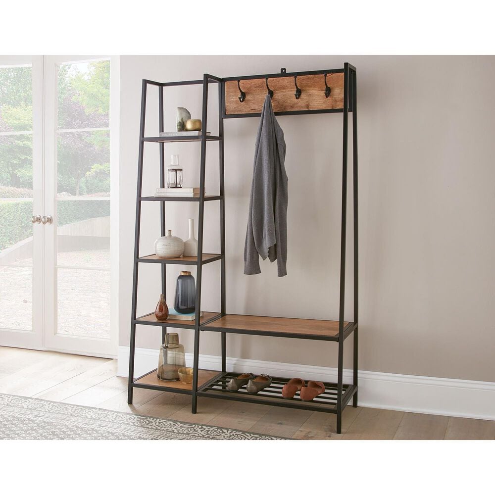 Steve Silver Co. Hampton Hall Tree in Light Cherry and Black, , large