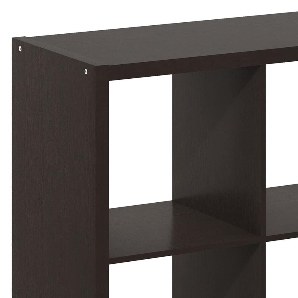 HOMLUX 4-Cube Reversible Open Back Bookshelf in Dark Oak, , large