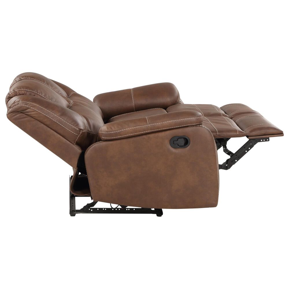 Steve Silver Katrine Manual Reclining Loveseat in Chestnut Brown, , large
