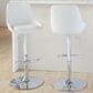 LumiSource Diana Adjustable Barstool with White Faux Leather Upholstery in Chrome (Set of 2), , large