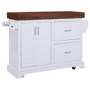 HOMLUX 53" Large Kitchen Island with 3.5" Thick Desktop in White, , large