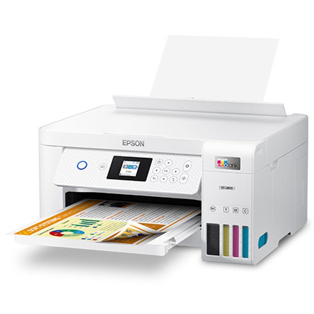 Epson EcoTank ET-2850 Wireless Color All-in-One Cartridge-Free Supertank Printer with Scan, Copy and Auto 2-sided Printing, , large