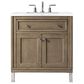 James Martin Vanities Chicago 30" Single Bathroom Vanity in Whitewashed Walnut with 3 cm Arctic Fall Solid Surface Top and Rectangular Sink, , large