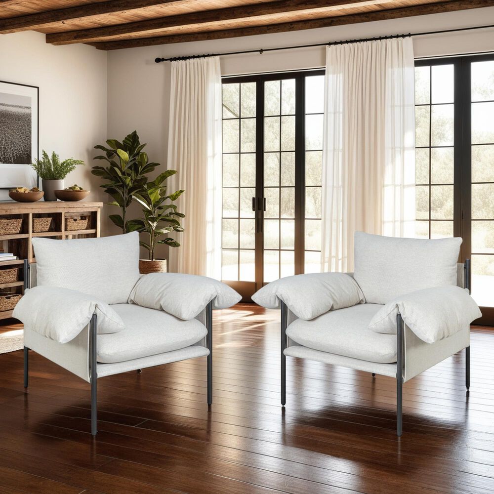 Blue River Bloom Accent Chair in Soft Oat, , large