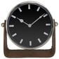 Maple and Jade Decorative Table Clock with Brown Leather Stand in Polished Gold, , large