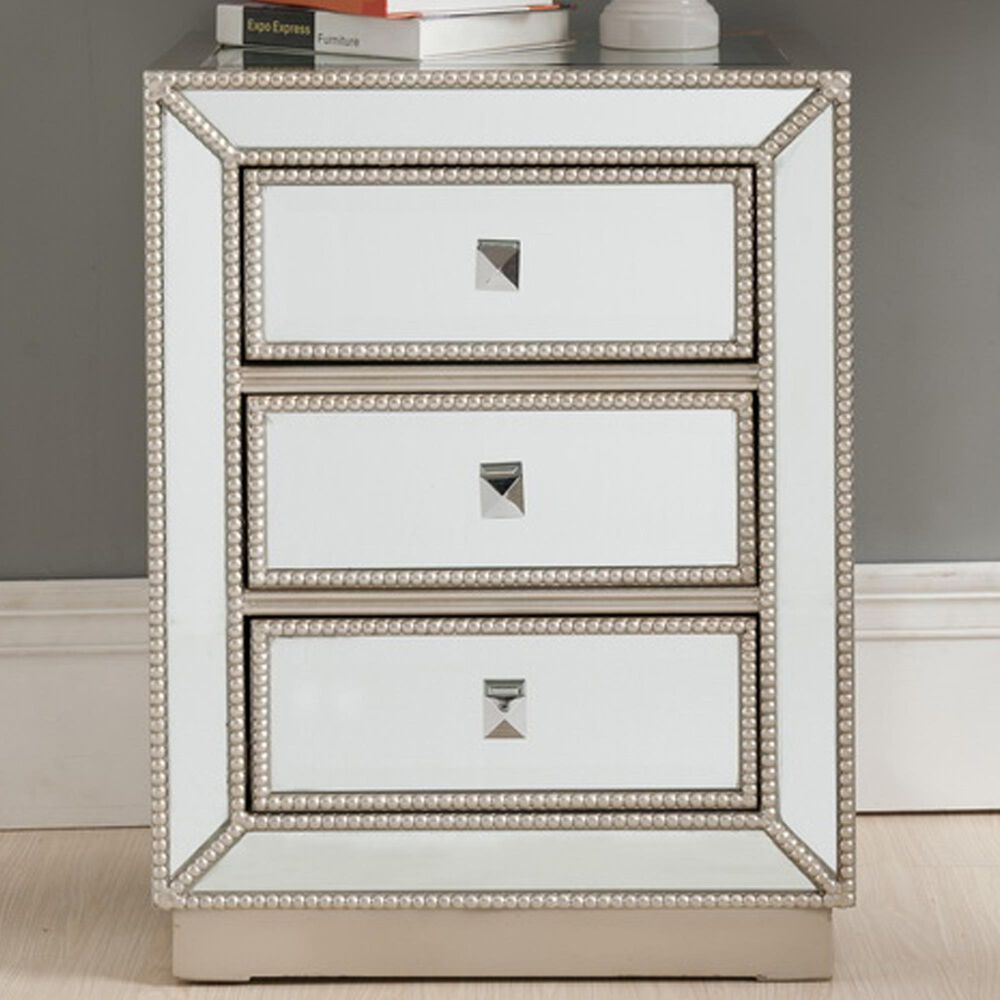 Coast 3-Drawer Chest in Champagne with Mirror Finish, , large