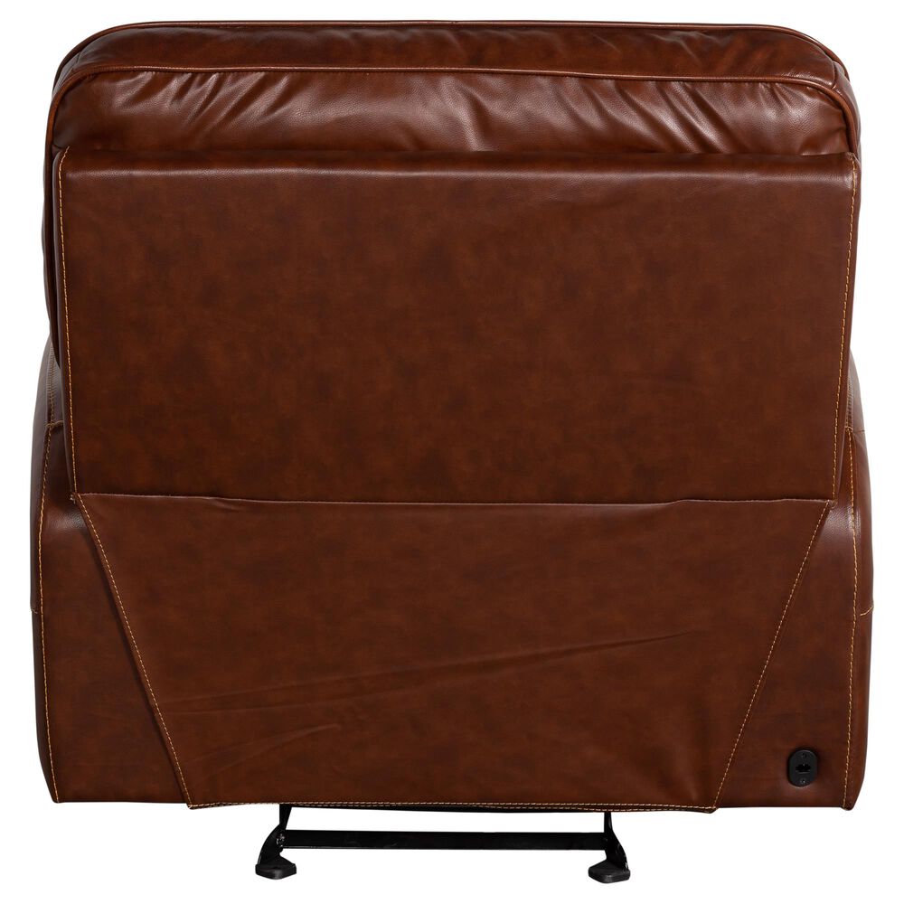 Italiano Furniture Leather Power Gliding Recliner with Power Headrest in Brown, , large