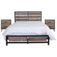New Heritage Design Elk River Queen Bed and Two Nightstands in Rustic Brown and Black, , large