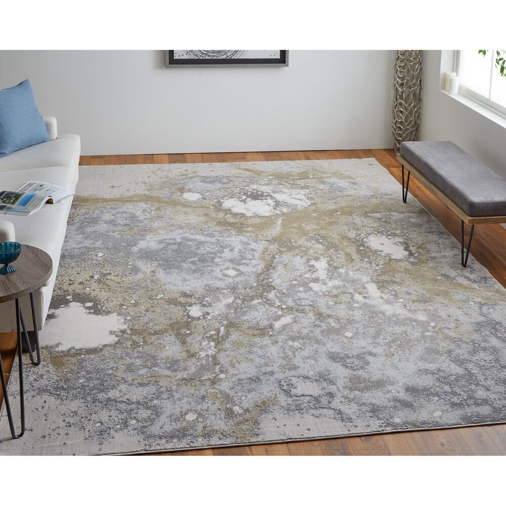 Feizy Astra 3&#39;11&quot; x 6&#39; Gray and Gold Area Rug, , large