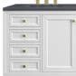 James Martin Vanities Chicago 60" Double Bathroom Vanity in Glossy White with 3 cm Charcoal Soapstone Quartz Top and Rectangular Sinks, , large