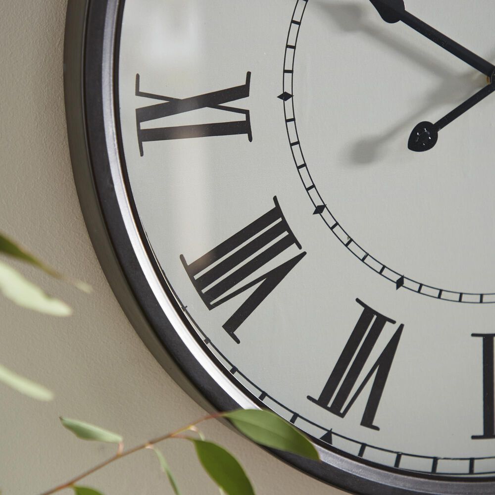 Maple and Jade 20&quot; Wall Clock in Black and White, , large