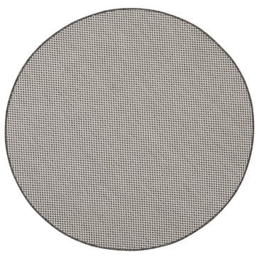 Nourison Courtyard Ivory and Charcoal 5" Round Indoor/Outdoor Area Rug, , large