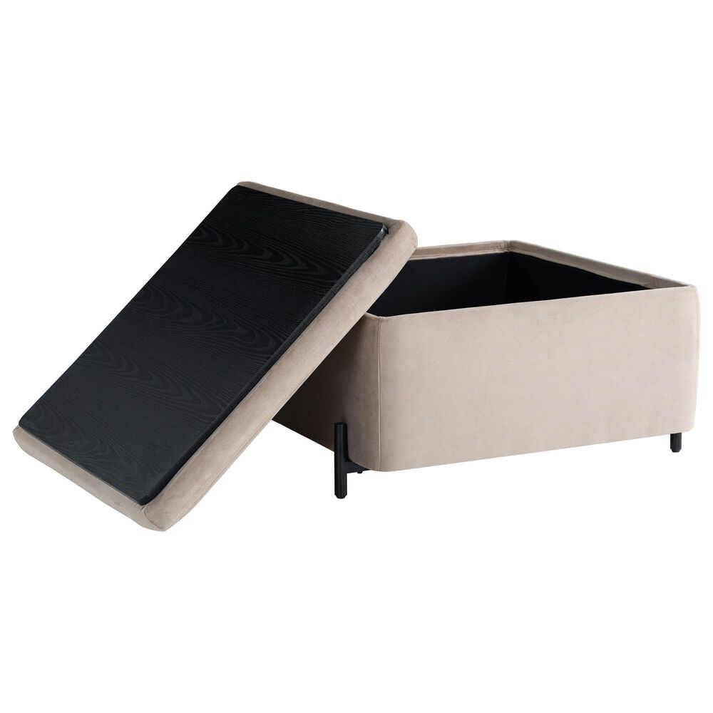 Lifestyle Solutions Kona Large Storage Ottoman in Taupe, , large